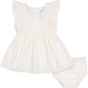 imageGerber babygirls 2 Piece Dress and Diaper Cover SetIvory