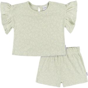 imageGerber babygirls Shirt and Shorts SetGreen Leaves