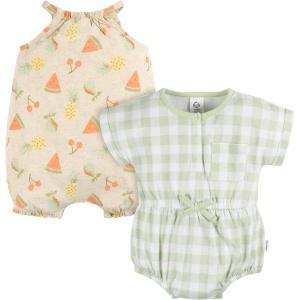 imageGerber babygirls Sleeveless and Short Sleeve Romper SetFruit