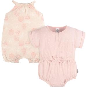 imageGerber babygirls Sleeveless and Short Sleeve Romper SetShells