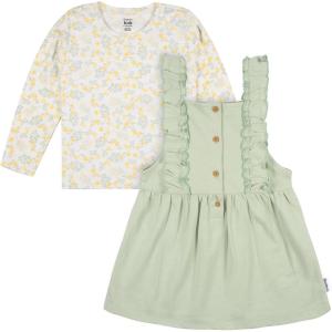 imageGerber babygirls Toddler 2 Piece Overall Dress SetToddler Green Floral