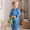 image2Pack Baby ampamp Toddler Boys Camo Snug Fit Footed Cotton PajamasSleepy Blue Dino