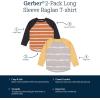 imageGerber Baby Boys Toddler 2Pack Long Sleeve Pocket TeesGrey  Rust Tie Dye