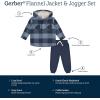 imageGerber Baby Boys Toddler 2Piece Flannel Jacket ampamp Jogger Set