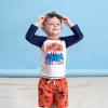 imageGerber Baby Boys Toddler Long Sleeved Rashguard Swim Bathing Suit SetBlue Beach