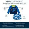 imageGerber Baby Boys Toddler Long Sleeved Rashguard Swim Bathing Suit SetBlue and White Sharks