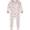 imageGerber Baby Girls 2Pack Footed PajamasWoodland Floral Purple