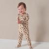 imageGerber Baby Girls Toddler ButterySoft Snug Fit Footed Pajamas with Viscose Made with EucalyptusSpotted Leopard