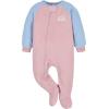 imageGerber Baby Girls Toddler Loose Fit Flame Resistant Fleece Footed Pajamas 2PackCutie Blue