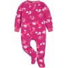 imageGerber Baby Girls Toddler Loose Fit Flame Resistant Fleece Footed Pajamas 2PackPink Floral Fox