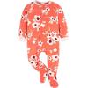 imageGerber Baby Girls Toddler Loose Fit Flame Resistant Fleece Footed Pajamas 2PackPurple Flower Toss