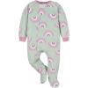 imageGerber Baby Girls Toddler Loose Fit Flame Resistant Fleece Footed Pajamas 2PackRainbow Green