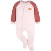 imageGerber Baby Girls Toddler Loose Fit Flame Resistant Fleece Footed Pajamas 4PackPink Leaves  Flower Toss