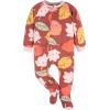 imageGerber Baby Girls Toddler Loose Fit Flame Resistant Fleece Footed Pajamas 4PackPink Leaves  Flower Toss