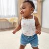 imageGerber Baby and Toddler Girls Cuffed Denim ShortsLight Blue Denim Wash