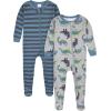 imageGerber BabyBoys 4Pack Footed PajamasDino and Arctic Animals