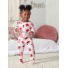 imageGerber BabyGirls 4Pack Footed PajamasApple and Woodland Floral