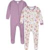 imageGerber BabyGirls 4Pack Footed PajamasApple and Woodland Floral