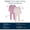 imageGerber BabyGirls 4Pack Footed PajamasApple and Woodland Floral