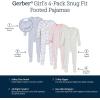 imageGerber BabyGirls 4Pack Footed PajamasButterflies