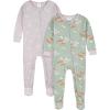 imageGerber BabyGirls 4Pack Footed PajamasRoses and Fox