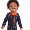 imageGerber Boys Toddler Long Sleeve One Piece Sun Protection Rashguard SwimsuitBlue Anchor