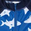imageGerber Boys Toddler Long Sleeve One Piece Sun Protection Rashguard SwimsuitBlue and White Sharks