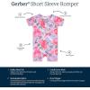 imageGerber Unisex Baby Buttery Soft Short Sleeve Romper with Viscose Made from EucalyptusLilac Garden