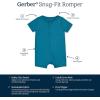 imageGerber Unisex Baby Buttery Soft Short Sleeve Romper with Viscose Made from EucalyptusOcean Teal