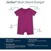 imageGerber Unisex Baby Buttery Soft Short Sleeve Romper with Viscose Made from EucalyptusRaspberry