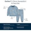 imageGerber babyboys Baby Boys Toddler 2piece Fleece Sweatshirt and Jogger SetBlue Leaves