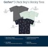 imageGerber babyboys Toddler 3pack Short Sleeve Pocket TeesAnchor