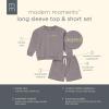 imageModern Moments by Gerber Baby Boys 2piece Longsleeve Top ampamp Short SetMedium Grey