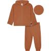imageModern Moments by Gerber Baby and Toddler Hooded Sweater Knit Jacket ampamp JoggerRust