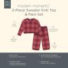 imageModern Moments by Gerber Girls Baby and Toddler Jacquard 2piece Sweater SetDk Rose Large Check
