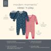 imageModern Moments by Gerber Unisex Baby Viscose Holiday 2Pack Tight Fitting Footless PajamasBlue Umbrella