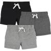imageGerber Baby Boys Toddler 3Pack Pullon Knit ShortsGray  Black