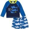 imageGerber Baby Boys Toddler Long Sleeved Rashguard Swim Bathing Suit SetBlue and White Sharks