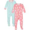 imageGerber Baby Girls 2Pack Footed PajamasLlama Pink