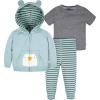 imageGerber Baby ampamp Toddler Boys Zip Hoodie and Jogger Clothing SetTurquoise Penguin