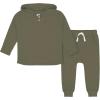 imageGerber babyboys Toddler 2piece Waffle Hooded Top ampamp Jogger SetGreen