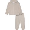 imageModern Moments by Gerber Baby and Toddler Hooded Sweater Knit Jacket ampamp JoggerTaupe