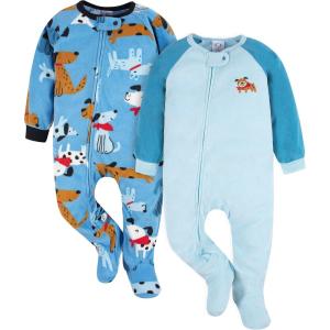 imageGerber Baby Boys 2Pack Blanket SleeperCloseoutBlue Dogs