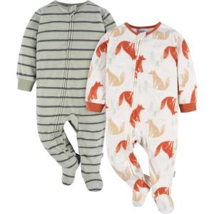 imageGerber Baby Boys 2Pack Blanket SleeperCloseoutFox Stripe