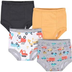 imageGerber Baby Boys 4 Pack Training Pants Toddler UnderwearVehicles Yellow and Black