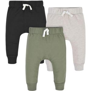 imageGerber Baby Boys Toddler 3Pack Jogger PantsGreenBlack