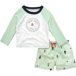 imageGerber Baby Boys Toddler Long Sleeved Rashguard Swim Bathing Suit SetBlue Sailboat