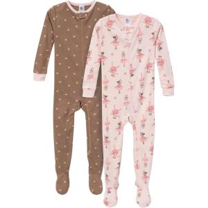 imageGerber Baby Girls 2Pack Footed PajamasBallerinas