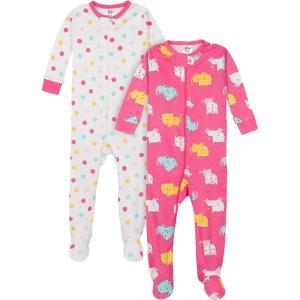 imageGerber Baby Girls 2Pack Footed PajamasCats