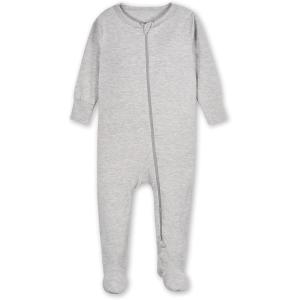 imageGerber Baby Girls Toddler ButterySoft Snug Fit Footed Pajamas with Viscose Made with EucalyptusGlacier Gray